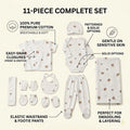 11-Piece Premium Baby Clothes & Swaddle Set