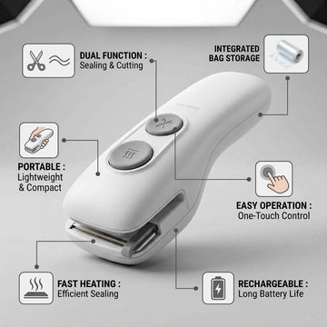 2-in-1 Portable Mini Bag Sealer & Cutter